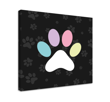 Quadro de cães impressão colorida de patas - TenStickers