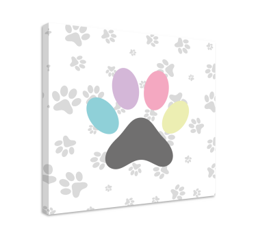 Quadro de cães pegadas coloridas - TenStickers