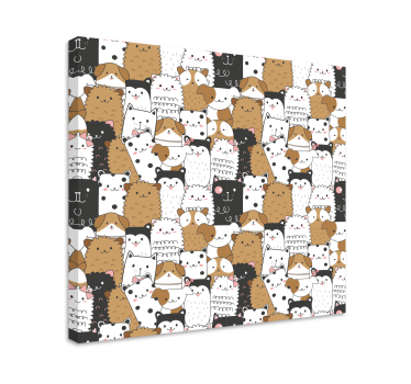 Quadro animais rostos de animais fofos - TenStickers
