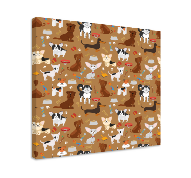 Quadro de cães filhotes marrons - TenStickers