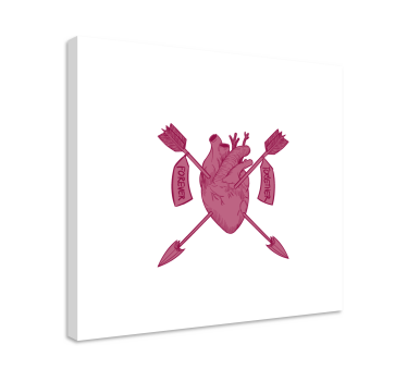 Quadro com o abecedário coração e flechas - TenStickers
