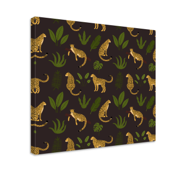Quadro de cães leopardo e folhas - TenStickers