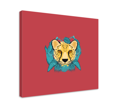 Quadro animais guepardo com folhagem - TenStickers