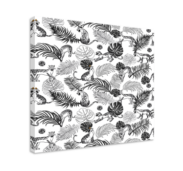 Quadro animais selva em preto e branco - TenStickers