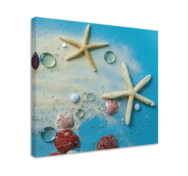 Quadro em 3D Estrela do mar na areia colorida - TenStickers