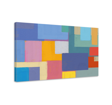 Quadro decorativo abstrato figuras geométricas vibrantes - TenStickers