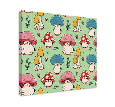 Quadro animais criaturas fofas de cogumelo - TenStickers