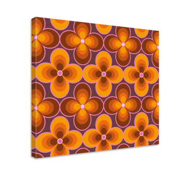 Quadro Decorativo vintage Padrão floral retrô de flores - TenStickers
