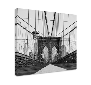 Quadro em 3D Ponte do brooklyn preto e branco - TenStickers