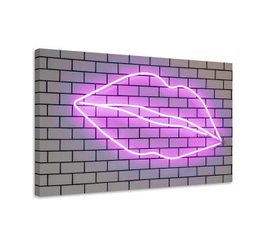 Quadro frase motivacional letra neon beijo - TenStickers