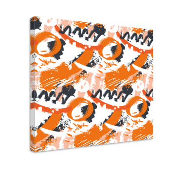 Quadro decorativo abstrato formas laranja dinâmicas - TenStickers
