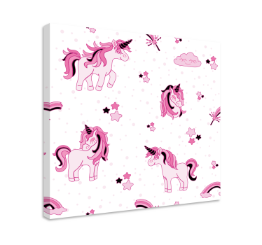 Quadro unicórnio com padrões fofos de unicórnio - TenStickers