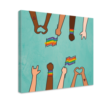 Quadro frase motivacional unidade nas mãos - TenStickers