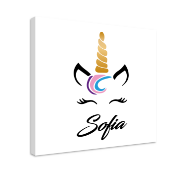 Quadro Decorativo com nome Unicórnio personalizado - TenStickers
