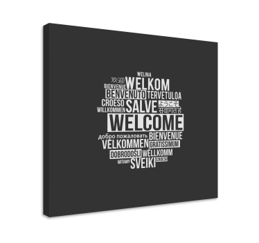 Quadro com letras mensagem de boas-vindas global - TenStickers