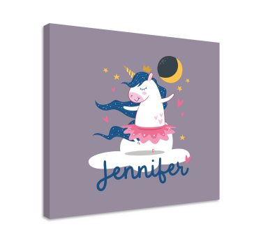 Quadro de dinossauro fantasia de unicórnio dançante - TenStickers
