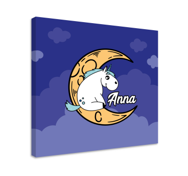 Quadro unicórnio cena da lua unicórnio - TenStickers