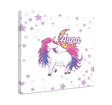 Quadro unicórnio com estrelas - TenStickers