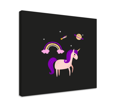 Quadro unicórnio terra dos sonhos adoráveis - TenStickers