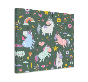 Quadro unicórnio desfile mágico de unicórnios - TenStickers