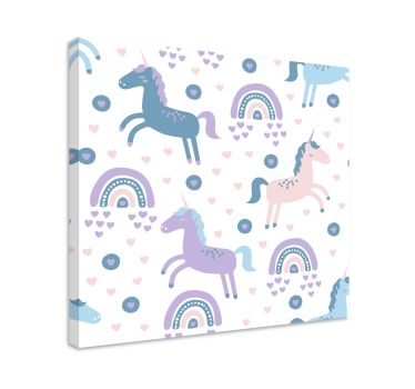 Quadro com veados e padrões de unicórnios divertidos - TenStickers