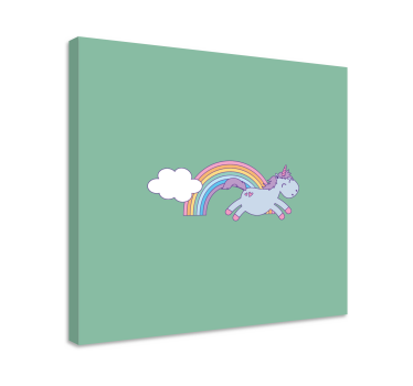 Quadro unicórnio pulando feliz - TenStickers