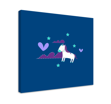 Quadro unicórnio cena encantadora de unicórnio - TenStickers