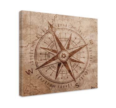 Quadro Decorativo vintage Bússola vintage marrom - TenStickers