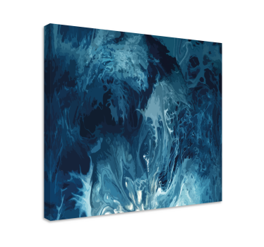 Quadro Decorativo abstrato Ondas de aquarela em tons de azul - TenStickers