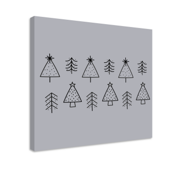 Quadro de árvores estilizadas para o natal - TenStickers