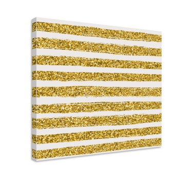 Quadro decorativo abstrato listras douradas brilhantes - TenStickers