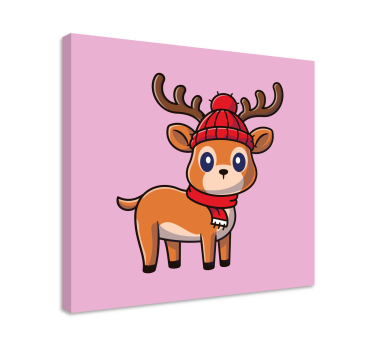 Quadro decorativo de cavalos e veado cartoon fofo - TenStickers