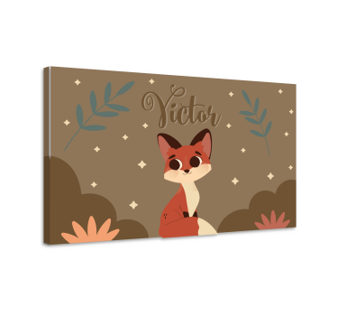 Quadro de dinossauro com ilustração de raposa fofa - TenStickers