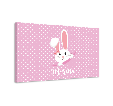 Quadro para quarto bebê Coelhinho fofo para menina com nome - TenStickers