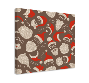 Quadro animais rostos festivos do papai noel - TenStickers