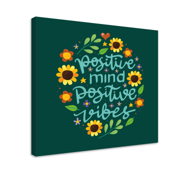 Quadro com frase motivacional Flores e citação motivacional - TenStickers