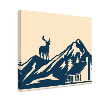 Quadro com veados silhueta de cervo majestoso - TenStickers