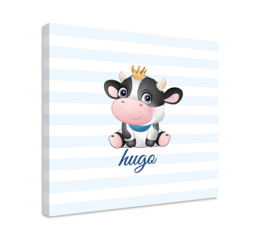 Quadro animais vaca fofa coroada - TenStickers