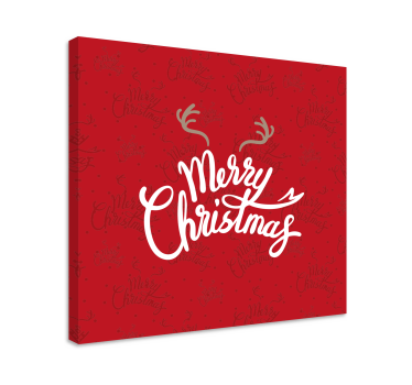 Quadro de natal design vermelho com chifres de rena - TenStickers