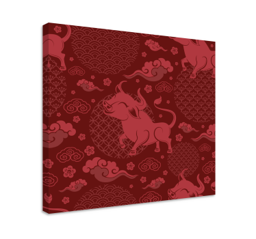 Quadro Decorativo vintage Padrão vintage estilo chinês - TenStickers