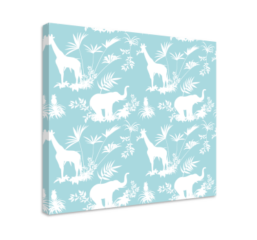 Quadro de elefantes elefante e girafa - TenStickers