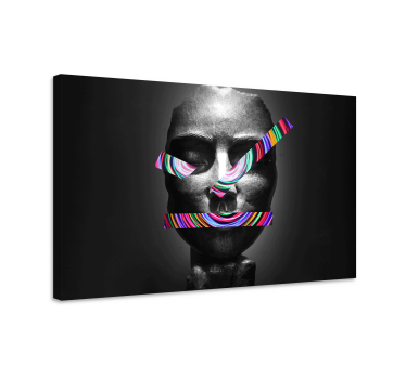 Quadro de arte escultura de rosto abstrata - TenStickers
