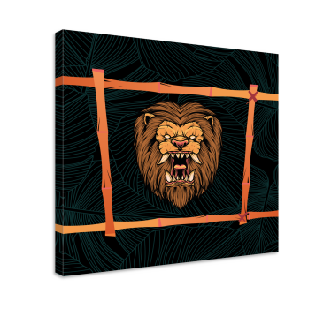 Quadro animais cabeça de leão majestosa - TenStickers