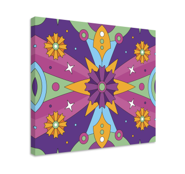 Quadro decorativo abstrato padrão geométrico colorido - TenStickers