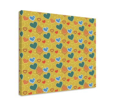 Quadro com o abecedário padrão de corações coloridos - TenStickers