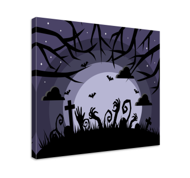 Quadro frase cena de cemitério assustadora - TenStickers