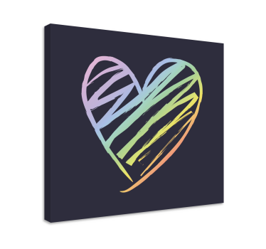 Quadro com letras esboço de coração - TenStickers