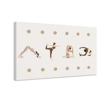 Quadro frase sequência de poses de yoga - TenStickers
