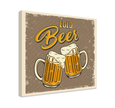 Quadro para bar Efeito sujo retro cerveja gelada - TenStickers