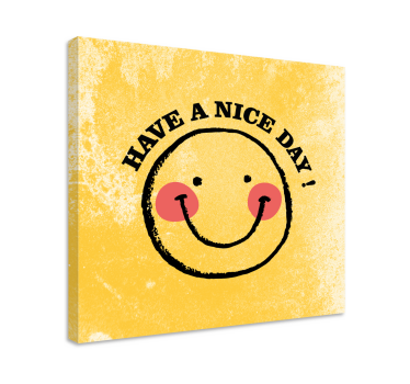 Quadro para sala Rosto sorridente "tenha um bom dia" - TenStickers